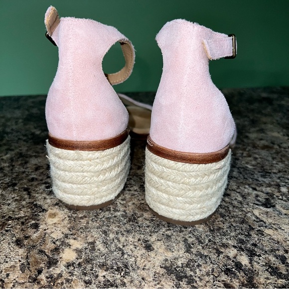 SOLUDOS Capri Block-Heel Raffia & Pink Suede Sandals Size 9. - Picture 7 of 12